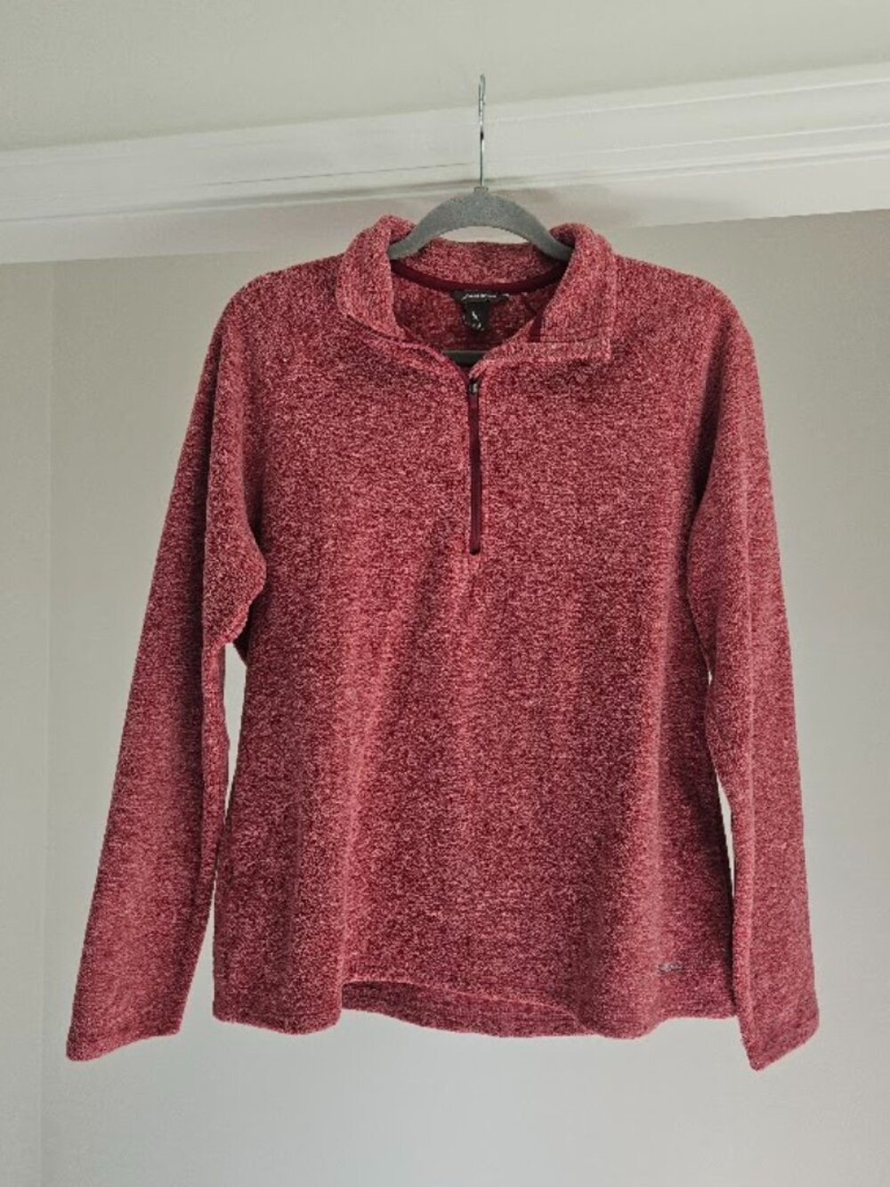 Eddie Bauer Women's fleece red quarter zip Cozy gorpcore pullover sweatshirt top
